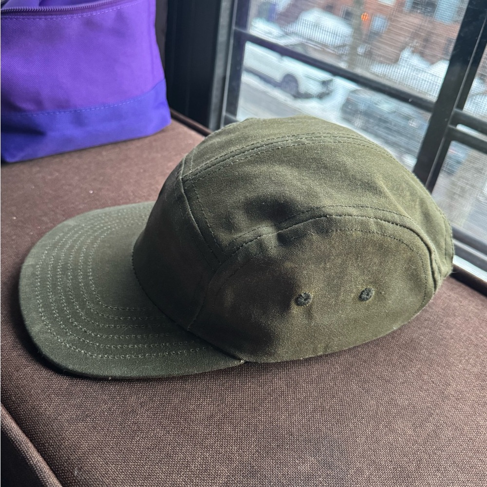 Gustin Olive Waxed Canvas 5-Panel Camp Hat - Picture 2 of 7